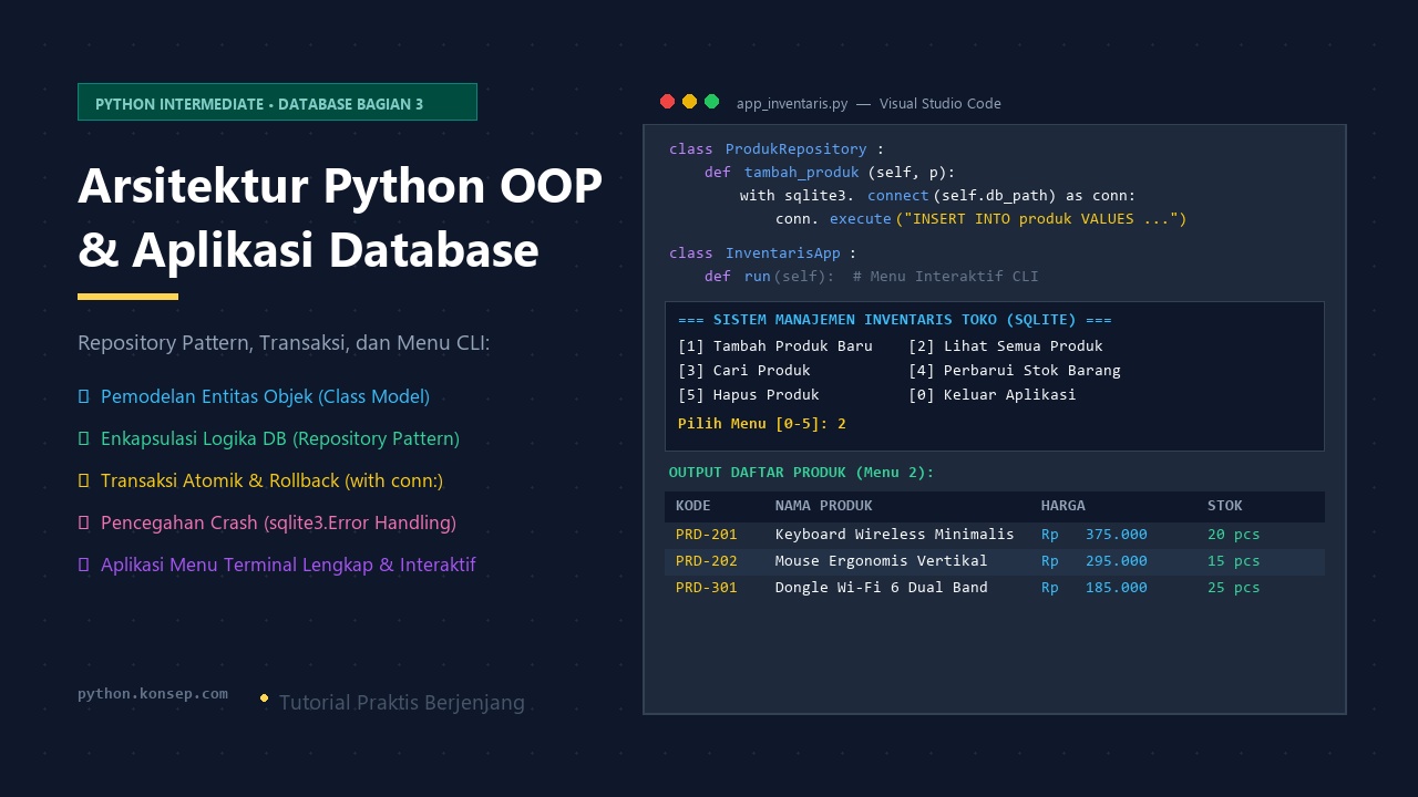Arsitektur Python OOP dan Aplikasi Database SQLite